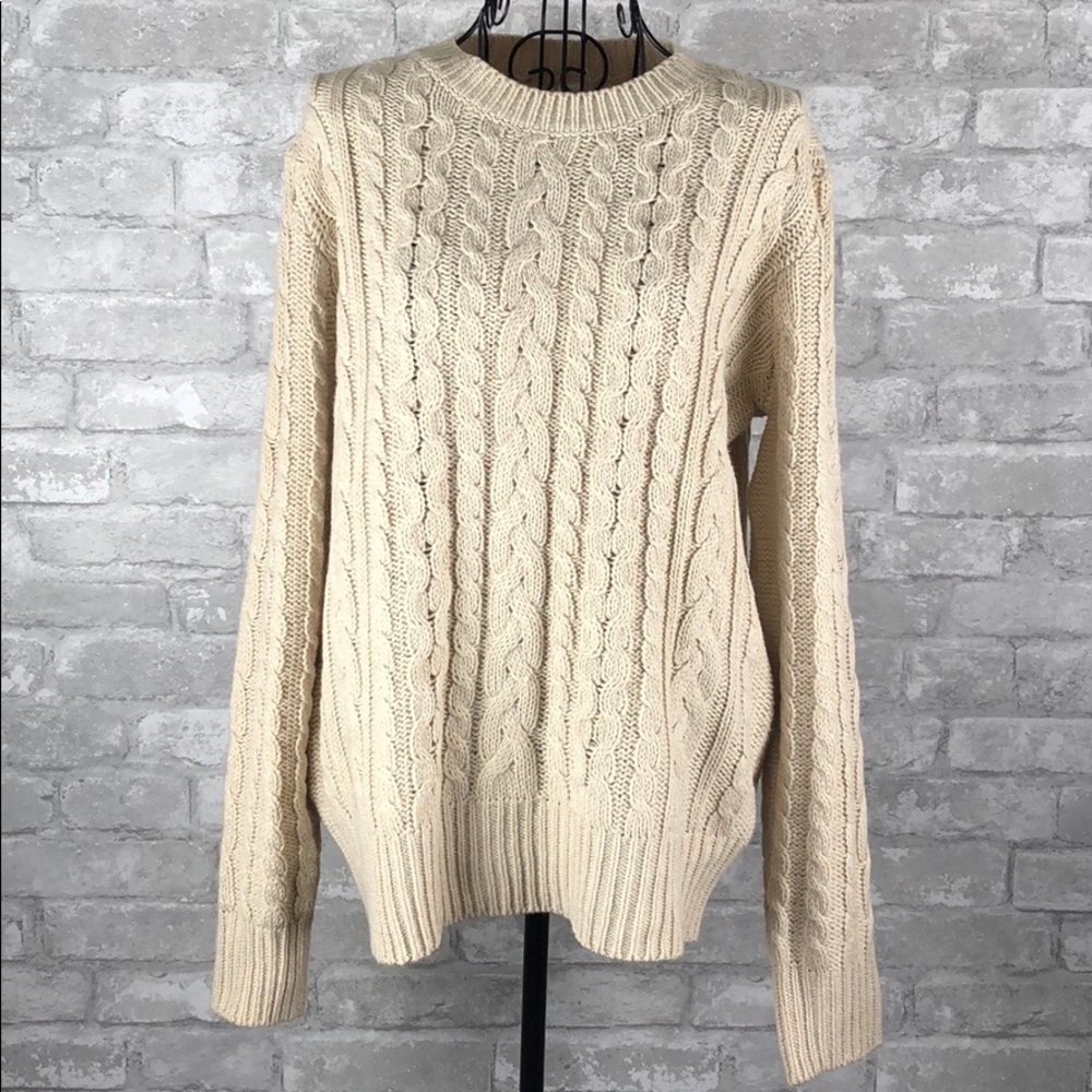Fisherman’s sweater cable knit cream M